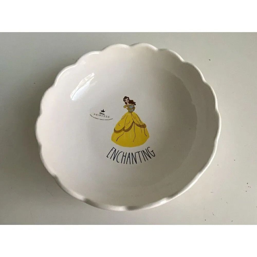 Rae Dunn Disney Enchanting Princess Belle With‎ Book Ceramic Pasta Dinner Bowl